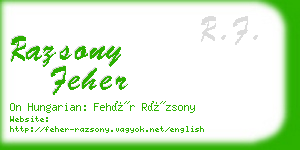 razsony feher business card